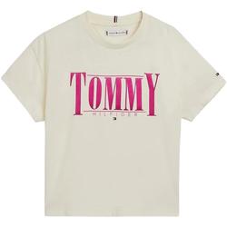 Vêtements Fille T-shirts & Koszulka Polos Tommy Hilfiger  Blanc