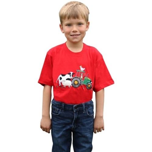 Vêtements Enfant T-shirts manches courtes British Country Collection Farmyard Rouge