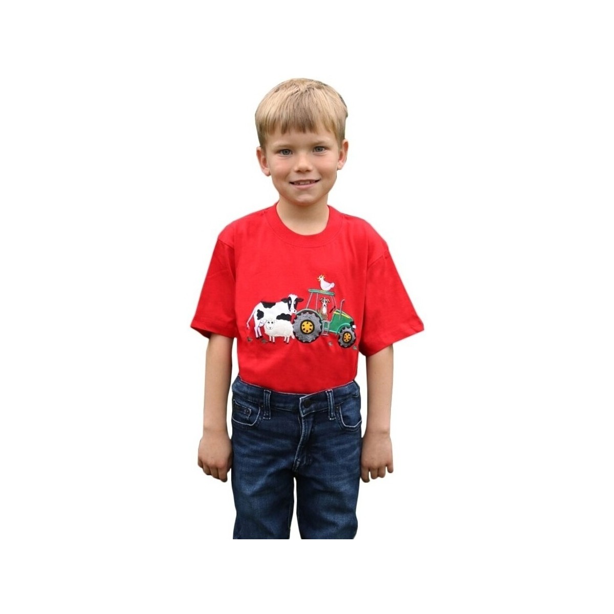 Vêtements Enfant T-shirts manches courtes British Country Collection Farmyard Rouge