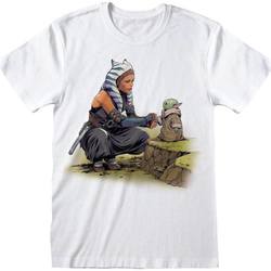 Vêtements T-shirts manches longues Star Wars: The Mandalorian  Blanc