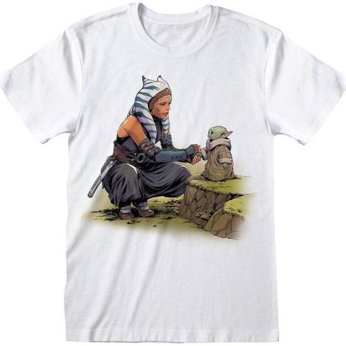 Vêtements T-shirts manches longues Star Wars: The Mandalorian HE811 Blanc