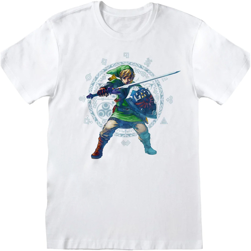 Vêtements T-shirts manches longues Legend Of Zelda Skyward Sword Pose Blanc
