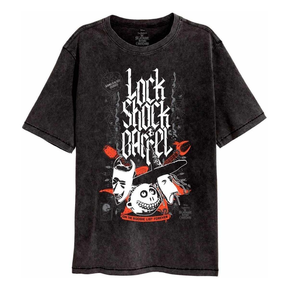 Vêtements T-shirts manches longues Nightmare Before Christmas Lock Shock Barrel Noir