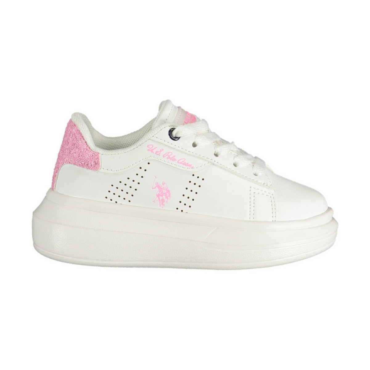 Chaussures Fille Baskets mode U.S Polo Assn. SNEAKERS ENFANT BLANC/ROSE 