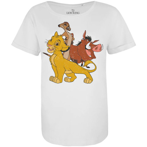 Vêtements Femme T-shirts manches longues The Lion King Simba & Friends Blanc