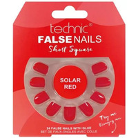 Beauté Femme Accessoires ongles Technic Faux ongles Short square   Solar red Rouge