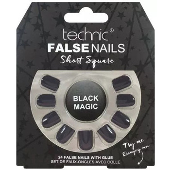 Beauté Femme Accessoires ongles Technic Faux ongles Short square   Black magic Noir