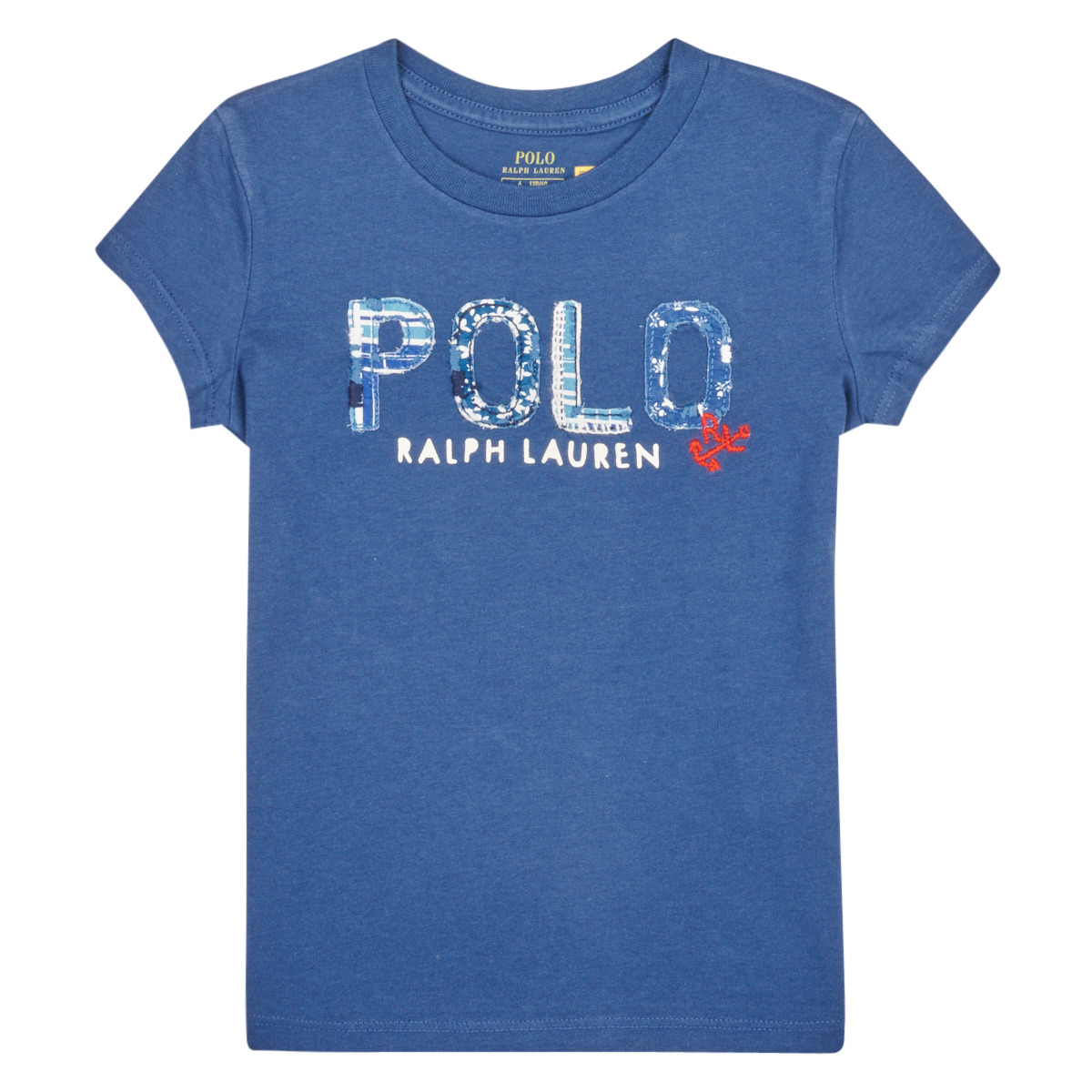 Vêtements Fille T-shirts manches courtes Polo Ralph Lauren flag sport logo t-shirt custom regular fit in navy SS POLO TEE-KNIT SHIRTS-T-SHIRT Bleu