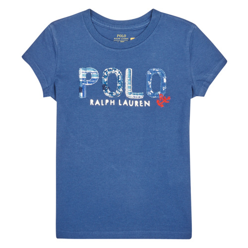 Vêtements Fille T-shirts manches courtes Polo Ralph Lauren SS POLO TEE-KNIT SHIRTS-T-SHIRT Bleu