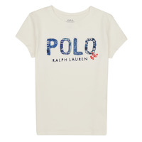 Vêtements Fille T-shirts manches courtes Polo Ralph Lauren SS POLO TEE-KNIT SHIRTS-T-SHIRT Blanc