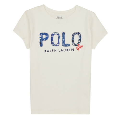 Vêtements Fille T-shirts manches courtes Polo Ralph Lauren SS POLO TEE-KNIT SHIRTS Blanc
