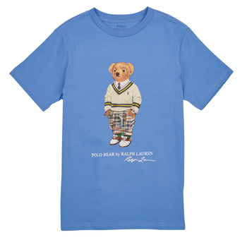 Vêtements Fille T-shirts manches courtes Polo Ralph Lauren SS CN-KNIT SHIRTS Bleu