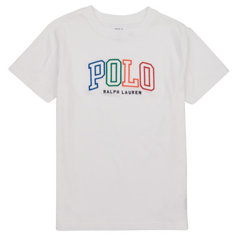 Vêtements Fille T-shirts manches courtes Polo Ralph Lauren SSCNM4-KNIT SHIRTS Blanc