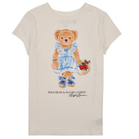 Vêtements Fille T-shirts manches courtes Polo Ralph Lauren BEAR SS TEE Ecru