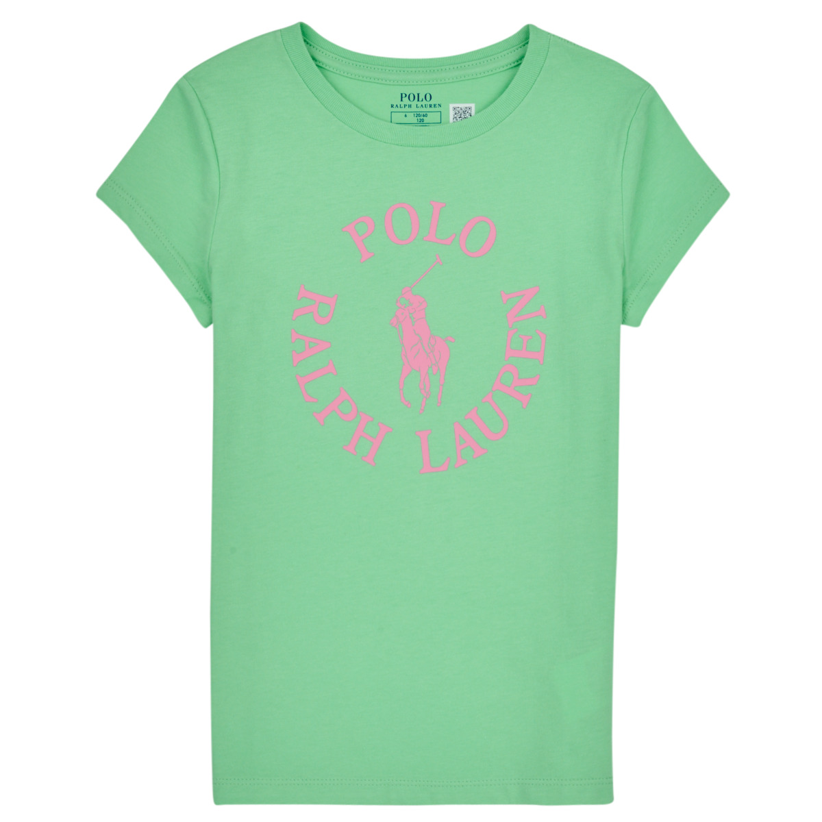Vêtements Fille T-shirts manches courtes Polo Ralph Lauren SS GRAPHIC T-KNIT SHIRTS Vert / Rose
