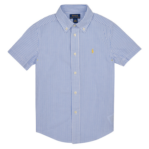 Vêtements Garçon Chemises manches courtes Polo Ralph Lauren CLBDPPCSS-SPORT SHIRT Bleu / Blanc