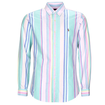 Vêtements Homme Chemises manches longues Polo Ralph Lauren CHEMISE COUPE DROITE EN OXFORD Multicolore / Seafoam Pink Multi Fun Shirt