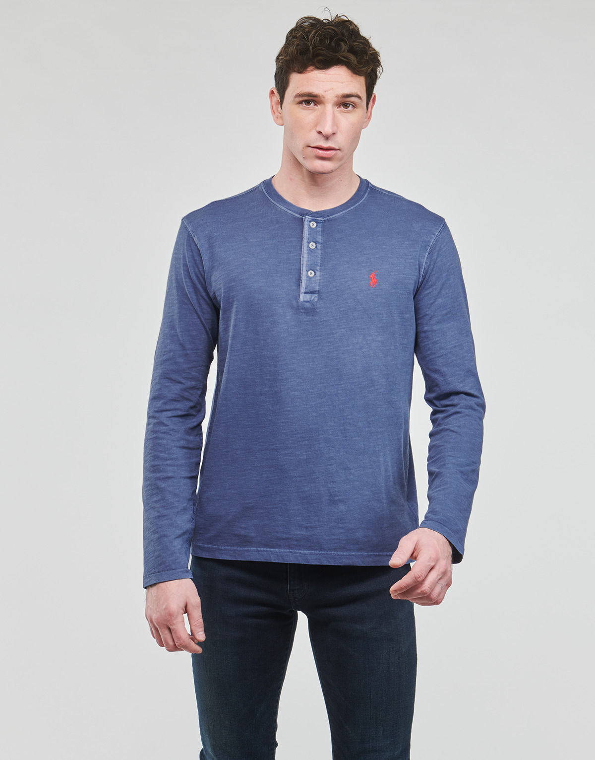 Vêtements Homme T-shirts manches longues quilted Polo Ralph Lauren HENLEY Bleu 