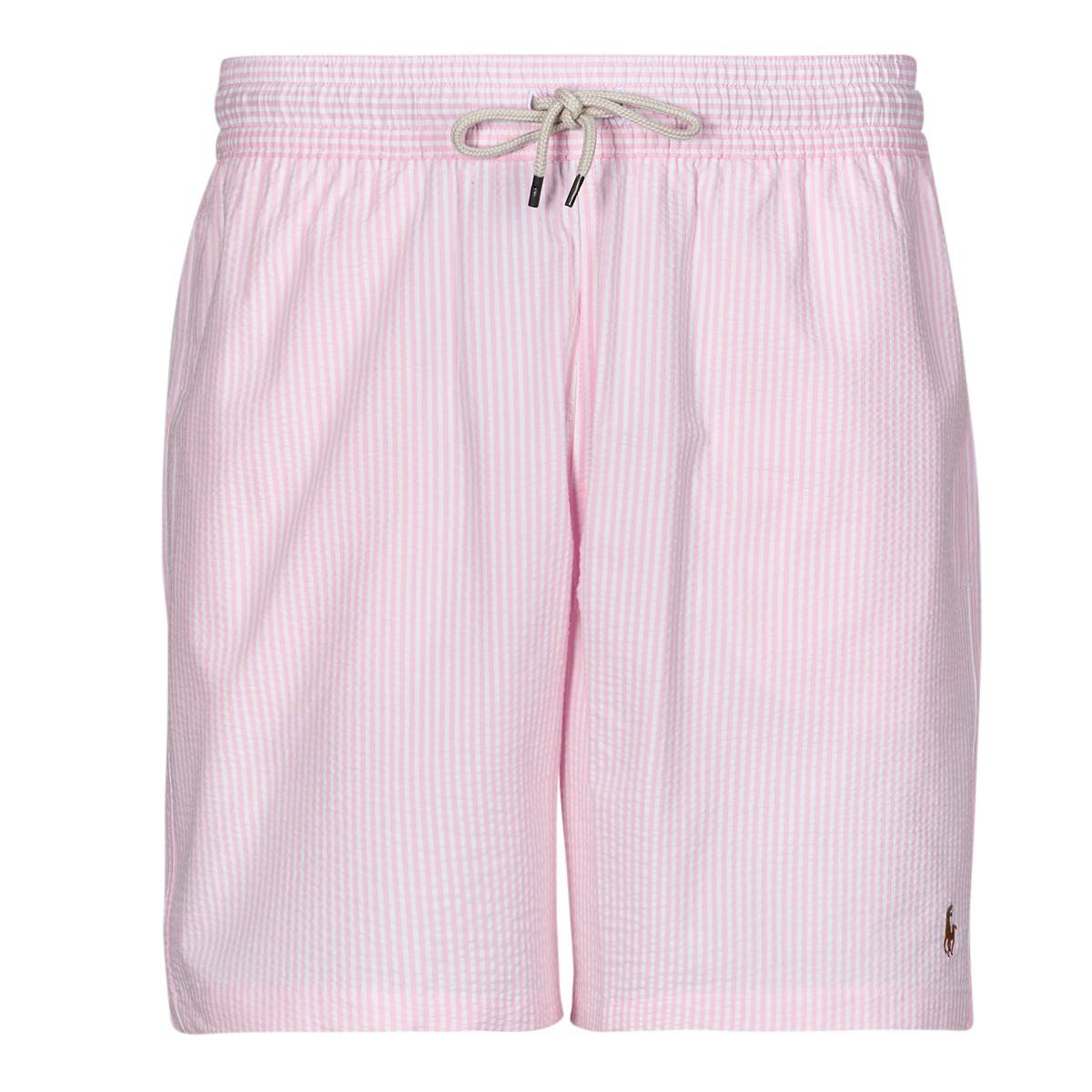 Vêtements Homme Maillots / Shorts de bain Polo Ralph Lauren MAILLOT DE BAIN A RAYURES EN COTON MELANGE Rose - Blanc / Carmel Pink Seersucker