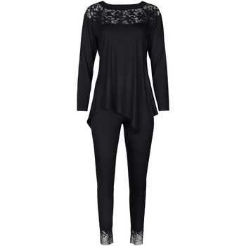 Vêtements Femme Pyjamas / Chemises de nuit Lisca Pyjama tenue d'intérieur pantalon top manches longues Noir