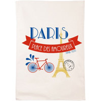 La mode responsable Torchons Enesco Essuie main paris vélo en coton décoré Blanc