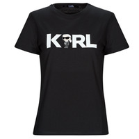 Vêtements Femme T-shirts manches courtes Karl Lagerfeld IKONIK 2.0 KARL LOGO T-SHIRT Noir