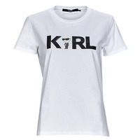 Vêtements Femme T-shirts manches courtes Karl Lagerfeld IKONIK 2.0 KARL LOGO T-SHIRT Blanc