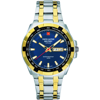 Swiss Military 7053.9117 Homme Montres Analogiques Swiss Alpine Military Swiss Military 7043.1145, Quartz, 42mm, 10ATM Doré