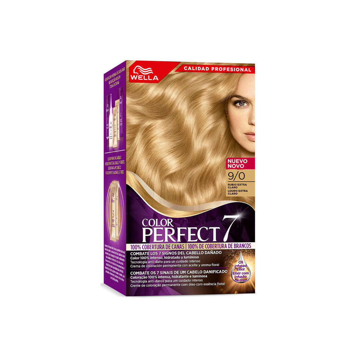 Beauté Femme Colorations Wella Color Perfect 7 100% Couverture Des Gris 9/0-blond Extra 