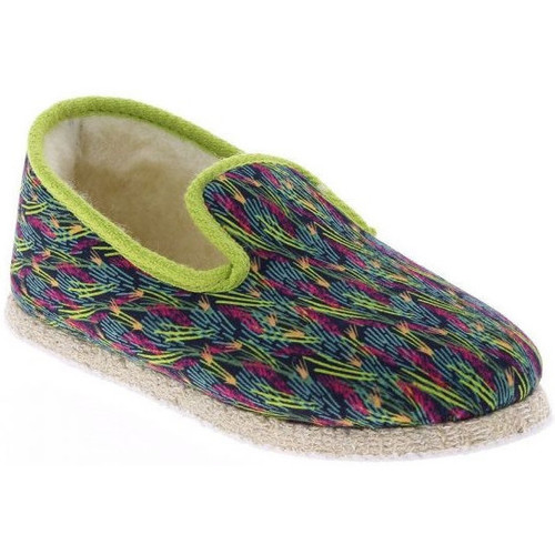 Chaussures Femme Mules Chausse Mouton Charentaises Bambou Multicolore
