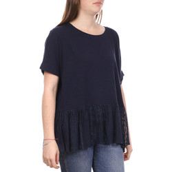 Vêtements Femme La Fileria For Daniello chevron-knit cotton pullover Teddy Smith 31011651D Bleu