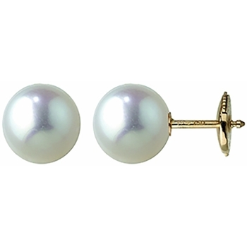 Brillaxis Boucles d'oreilles or 18 carats perles Akoya 8/8,5 mm Jaune -  Montres & Bijoux Boucles d'oreilles Femme 449,00 €