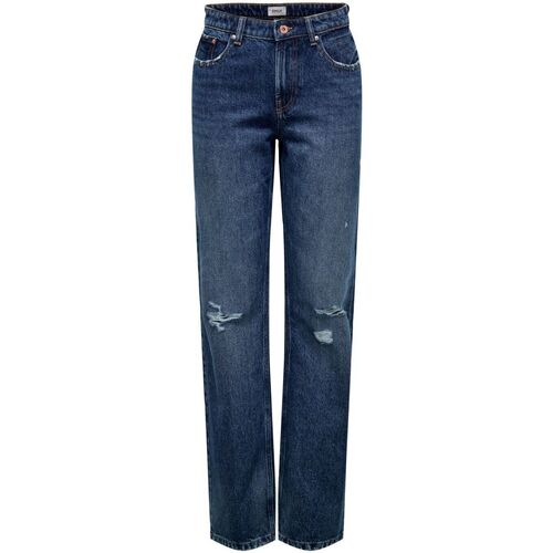 Vêtements Femme Neck Jeans Only 15255956 ONLDAD L.34-DARK BLUE DENIM Bleu