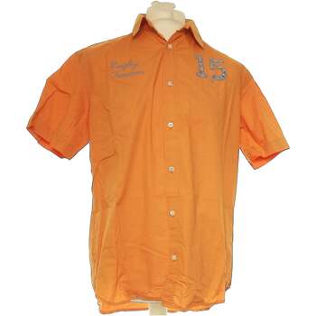 Vêtements Homme Chemises manches longues Serge Blanco Chemise Manches Courtes  40 - T3 - L Orange