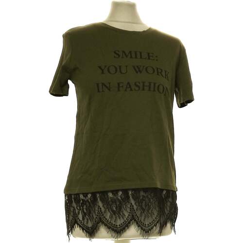 Vêtements Femme Paniers / boites et corbeilles Zara top manches courtes  36 - T1 - S Vert Vert