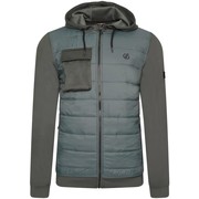 multi-fabric zip-up jacket