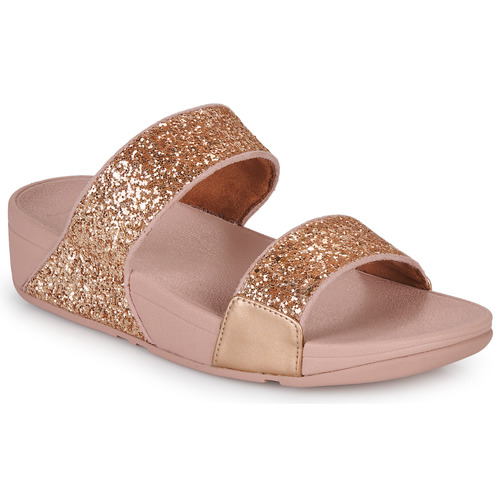 Chaussures Femme Mules FitFlop LULU GLITTER SLIDES Rose / Or rose