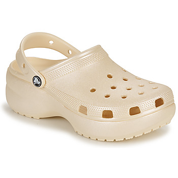 Chaussures Femme Sabots Crocs CLASSIC PLATFORM SHIMMER CLOG Beige / Glitter