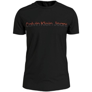 Vêtements Homme T-shirts manches courtes Calvin Klein Jeans Logo color dégradé Noir