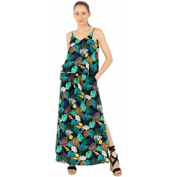 Vêtements Femme Robes Coton Du Monde longue fendue ASSILIA imprimé tropical palme vert Palme Vert