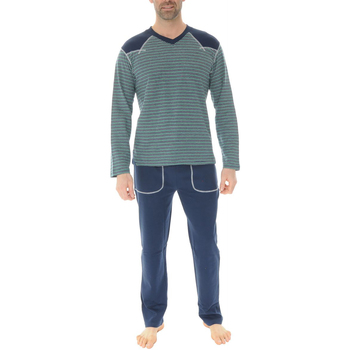 Vêtements Homme Pyjamas / Chemises de nuit Christian Cane Pyjama coton long Bleu marine