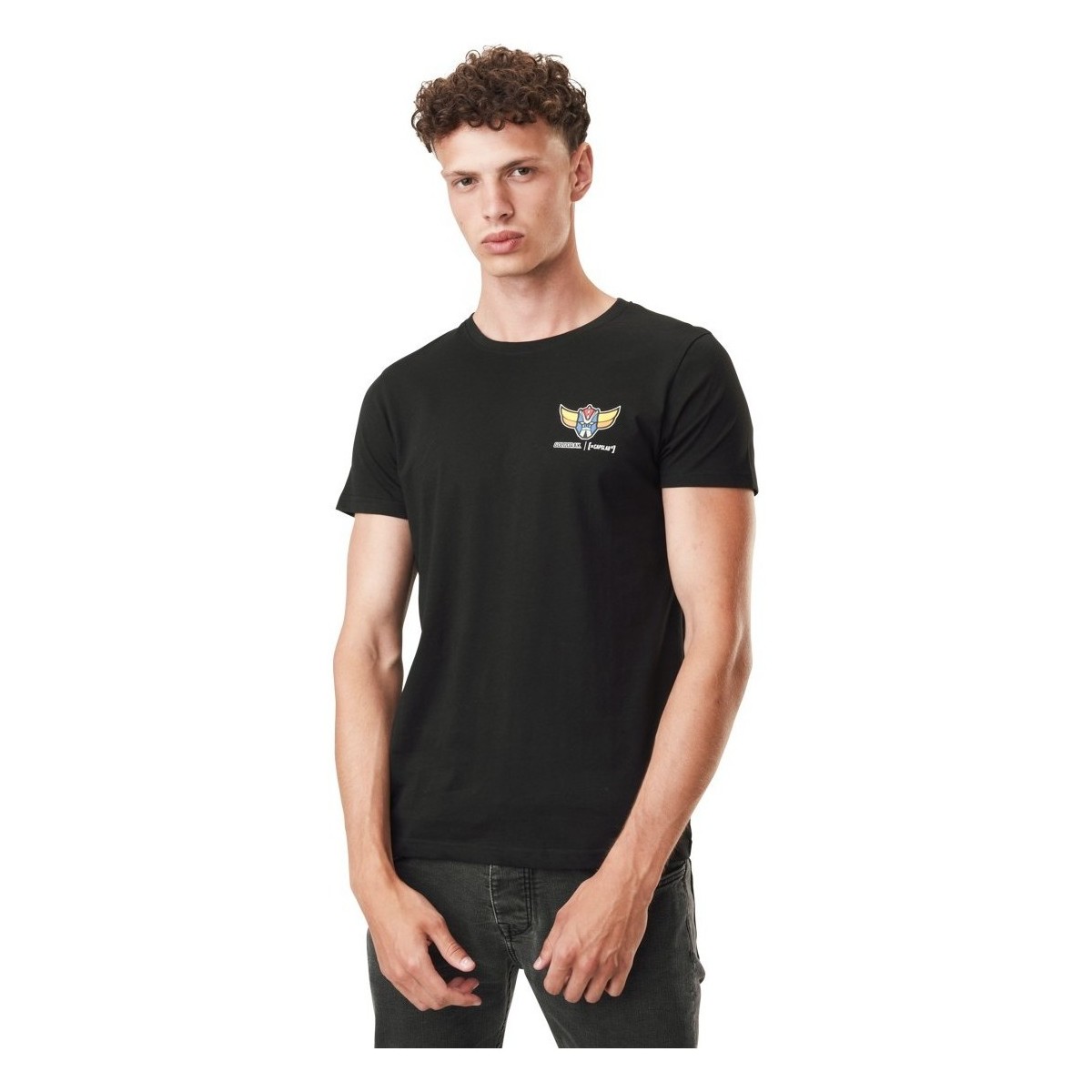 Vêtements Homme T-shirts manches courtes Capslab Tee shirt homme en coton Goldorak Noir