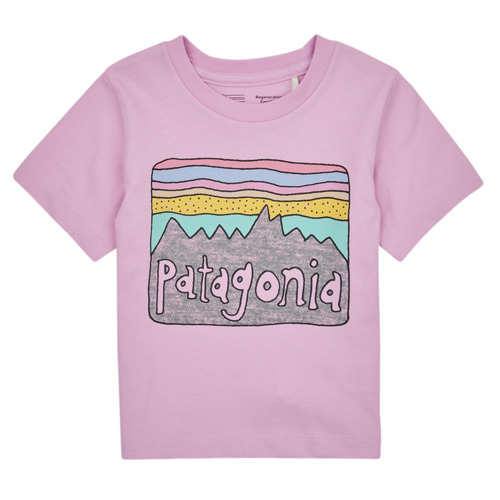 Vêtements Enfant T-shirts manches Kane Patagonia BABY REGENERATIVE ORGANIC CERTIFIED COTTON FITZ ROY SKIES T Lilas