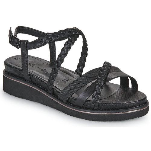 Chaussures Femme Les bottes coupées en biais Tamaris 28207-001 Noir