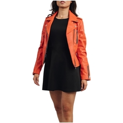 Vêtements Femme Blousons Redskins Blouson en cuir Femme  Jutta Ref 55800 Orange Orange