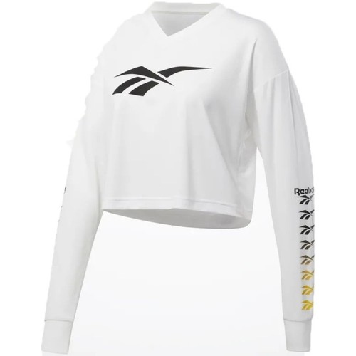 Vêtements Femme T-shirts & Polos Reebok Sport Cl V P Cropped Longlseeve Blanc