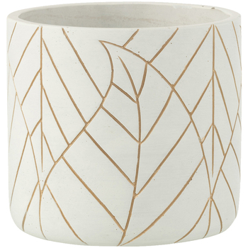 Polo Ralph Laure Vases / caches pots d'intérieur Jolipa Cache pot en céramique blanc et or Blanc