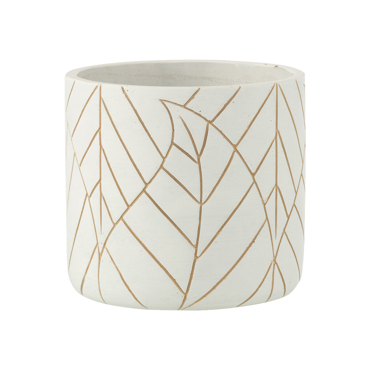 Maison & Déco Vases / caches pots d'intérieur Jolipa Cache pot en céramique blanc et or Blanc