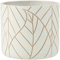 Voir toutes les ventes privées Vases / caches pots d'intérieur Jolipa Cache pot en céramique blanc et or Blanc