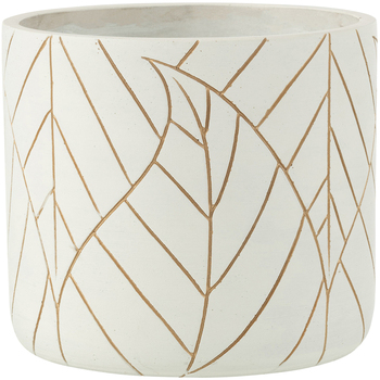 Maison & Déco Vases / caches pots d'intérieur Jolipa Cache pot en céramique blanc et or Blanc